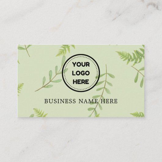 Greenery Business Logo Store Salon Coffee Winkel Klantenkaartje (Achterkant)