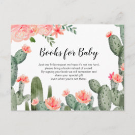 Greenery Cactus Baby shower - Neem een boekentusse Uitnodiging Briefkaart
