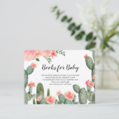 Greenery Cactus Baby shower - Neem een boekentusse Uitnodiging Briefkaart (Staand voorkant)