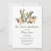Greenery Cactus Taco 'bout een Afstuderen uitnodig Kaart (Voorkant)
