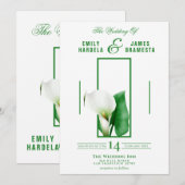 Greenery Cala Lily Wedding Kaart (Voorkant / Achterkant)