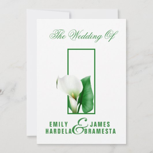 Greenery Cala Lily Wedding Kaart (Achterkant)