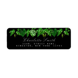 Greenery Cali Black Glitter Woodland Ivy Leaf RSVP Etiket
