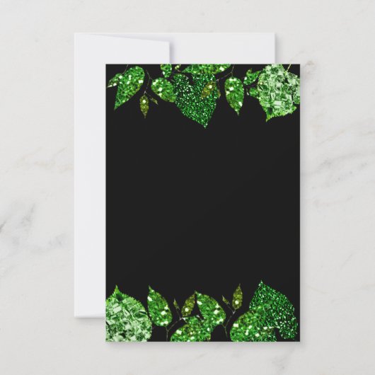 Greenery Cali Glitter Woodland Ivy Leaf Black Lux Kaart (Achterkant)