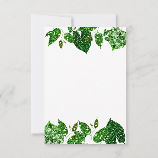 Greenery Cali Green Glitter Woodland Ivy Leafs Eva Kaart (Achterkant)