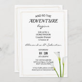 Greenery Calla Lily Honeymoon Douche Uitnodiging (Voorkant / Achterkant)