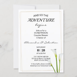 Greenery Calla Lily Honeymoon Douche Uitnodiging