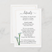 Greenery Calla Lily Wedding Details Card Informatiekaartje (Voorkant / Achterkant)