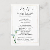 Greenery Calla Lily Wedding Details Card Informatiekaartje (Voorkant)
