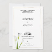 Greenery Calla Lily Wedding Invitation Kaart (Voorkant)