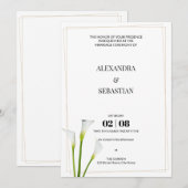 Greenery Calla Lily Wedding Invitation Kaart (Voorkant / Achterkant)