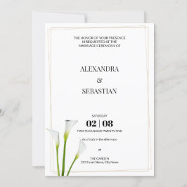 Greenery Calla Lily Wedding Invitation Kaart