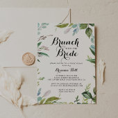 Greenery Calligraphy Brunch met de Bride Shower Kaart