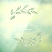 Greenery Calligraphy Business Name Raamsticker (Vel 3)