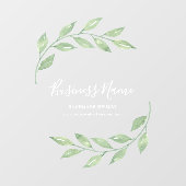 Greenery Calligraphy Business Name Raamsticker (Vel)