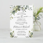 Greenery Calligraphy Engagement Party Aankondiging (Staand voorkant)