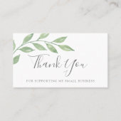 Greenery Calligraphy Hartelijk dank voor uw bestel Visitekaartje (Voorkant)