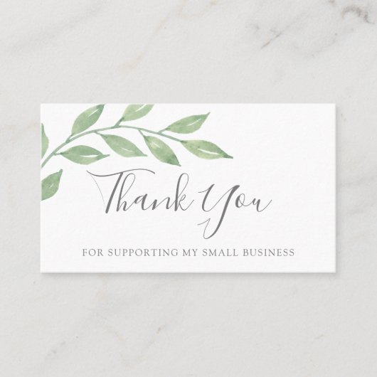 Greenery Calligraphy Hartelijk dank voor uw bestel Visitekaartje (Voorkant)