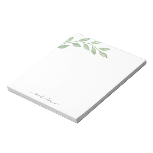 Greenery Calligraphy Personalized Notitieblok (Linkerzijde)