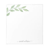 Greenery Calligraphy Personalized Notitieblok (Voorkant)