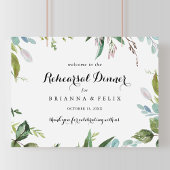Greenery Calligraphy Rehearsal Dinner Welcome Sign Poster