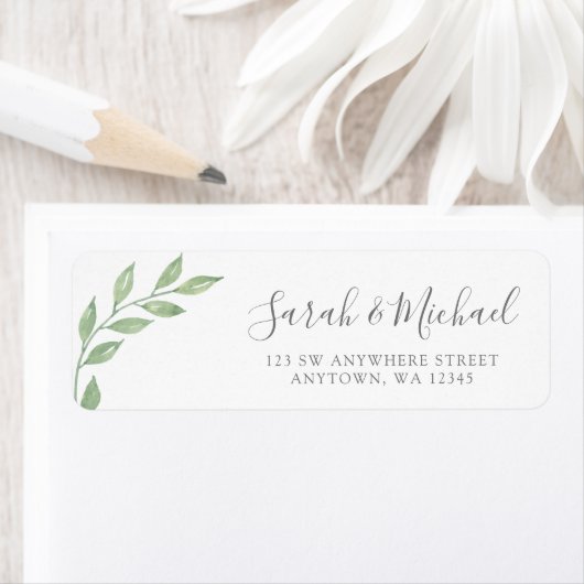 Greenery Calligraphy Return Address Etiket (Insitu)