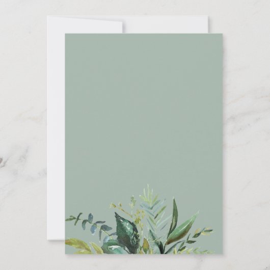 Greenery Calligraphy Sweet 16 Birthday Party Kaart (Achterkant)