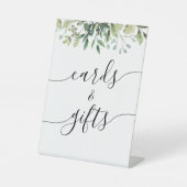 Greenery Calligraphy Wedding Cards en Gifts Reclamebord Met Voetstuk (Voorkant)