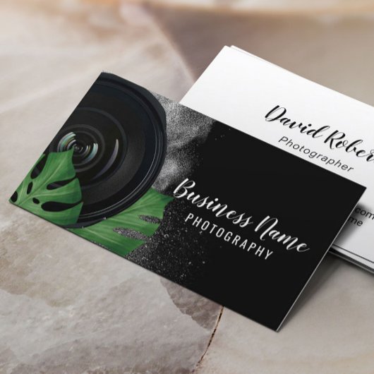 Greenery Camera Black & White Photography Visitekaartje