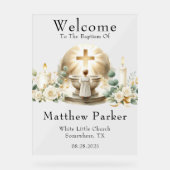 Greenery Candles Boy Dopen Welkom Teken Acryl Bord (Voorkant)