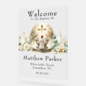 Greenery Candles Boy Dopen Welkom Teken Acryl Bord (Hoek)