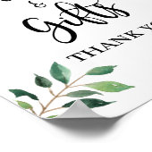 Greenery Cards & Gifts Wedding of Party Sign Poster (Hoek)