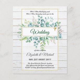 Greenery CATHOLIC Wedding Christelijk Budget Moder Flyer