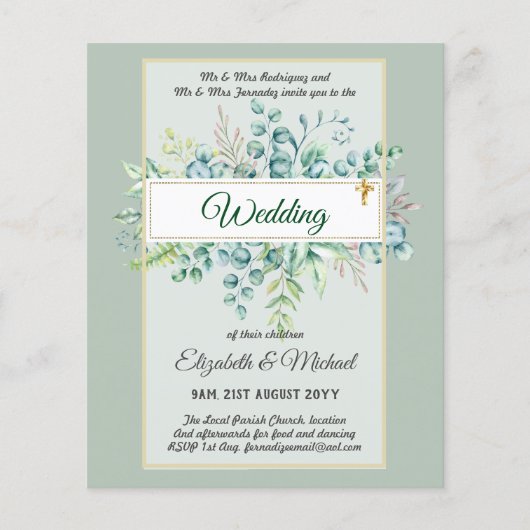 Greenery CATHOLIC Wedding Christelijk Budget Moder Flyer (Voorkant)