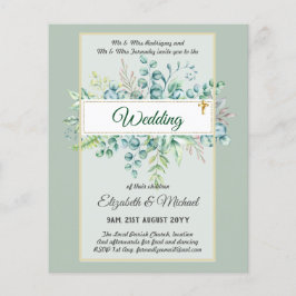 Greenery CATHOLIC Wedding Christelijk Budget Moder Flyer