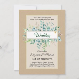Greenery CATHOLIC Wedding Christelijk Budget Moder Kaart