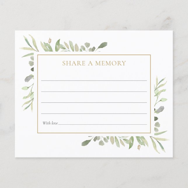 Greenery Celebration of Life Deel A Memory (Voorkant)