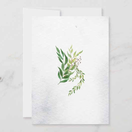 Greenery Celebration of Life Funeral Invitation Kaart (Achterkant)