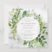 Greenery Celebration of Life Funeral Invitation Kaart (Voorkant)