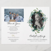 Greenery Celebration of Life Funeral Programme Flyer (Voorkant)