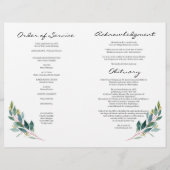 Greenery Celebration of Life Funeral Programme Flyer (Achterkant)