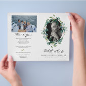 Greenery Celebration of Life Funeral Programme Flyer (Hand)