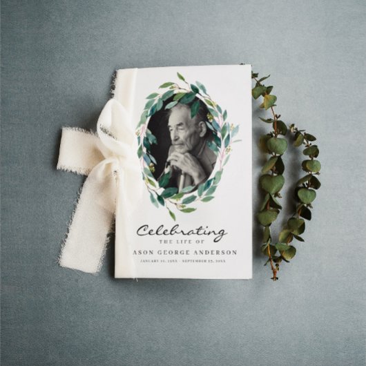 Greenery Celebration of Life Funeral Programme Flyer