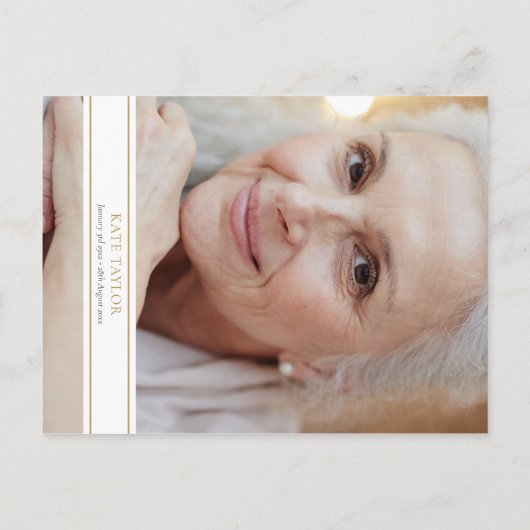 Greenery Celebration of Life Photo Invitation Aankondigingskaart (Achterkant)