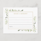 Greenery Celebration of Life Share A Memory Kaart (Voorkant)