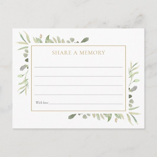 Greenery Celebration of Life Share A Memory Kaart (Voorkant)