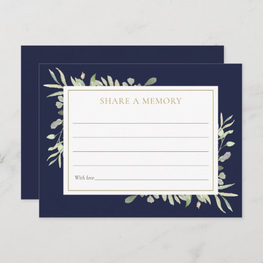 Greenery Celebration of Life Share A Memory Kaart (Voorkant / Achterkant)