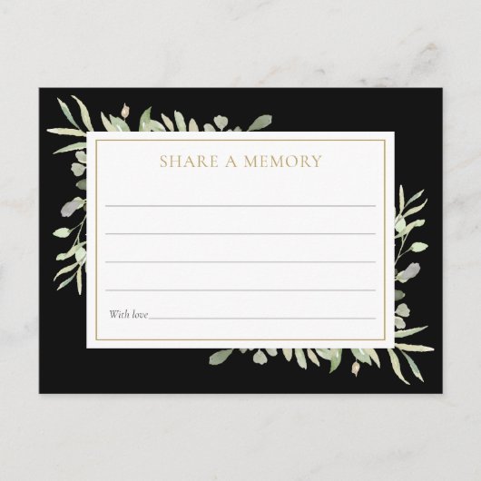 Greenery Celebration of Life Share A Memory Kaart (Voorkant)