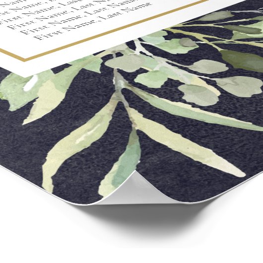 Greenery Chalkboard Wedding Seating Chart Poster (Hoek)