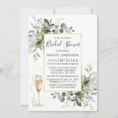 Greenery Champagne Glass Sage Green Shower Kaart (Voorkant)